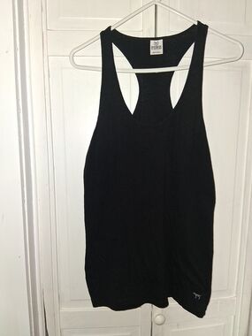 PINK Victoria's Secret Black Racerback Tank Top - Women's Athletic Vest